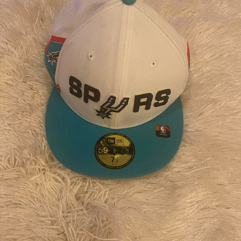 New Era White and Teal Spurs Cap